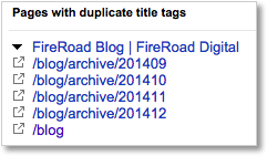 Duplicate title tags