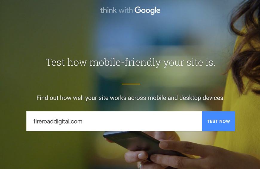 Google mobile test - first screen