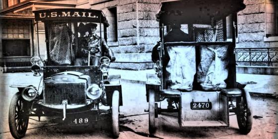 Old mail trucks