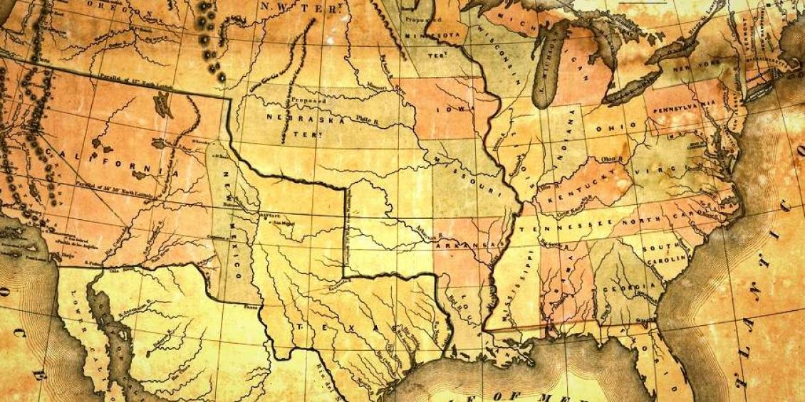 Old map of the USA